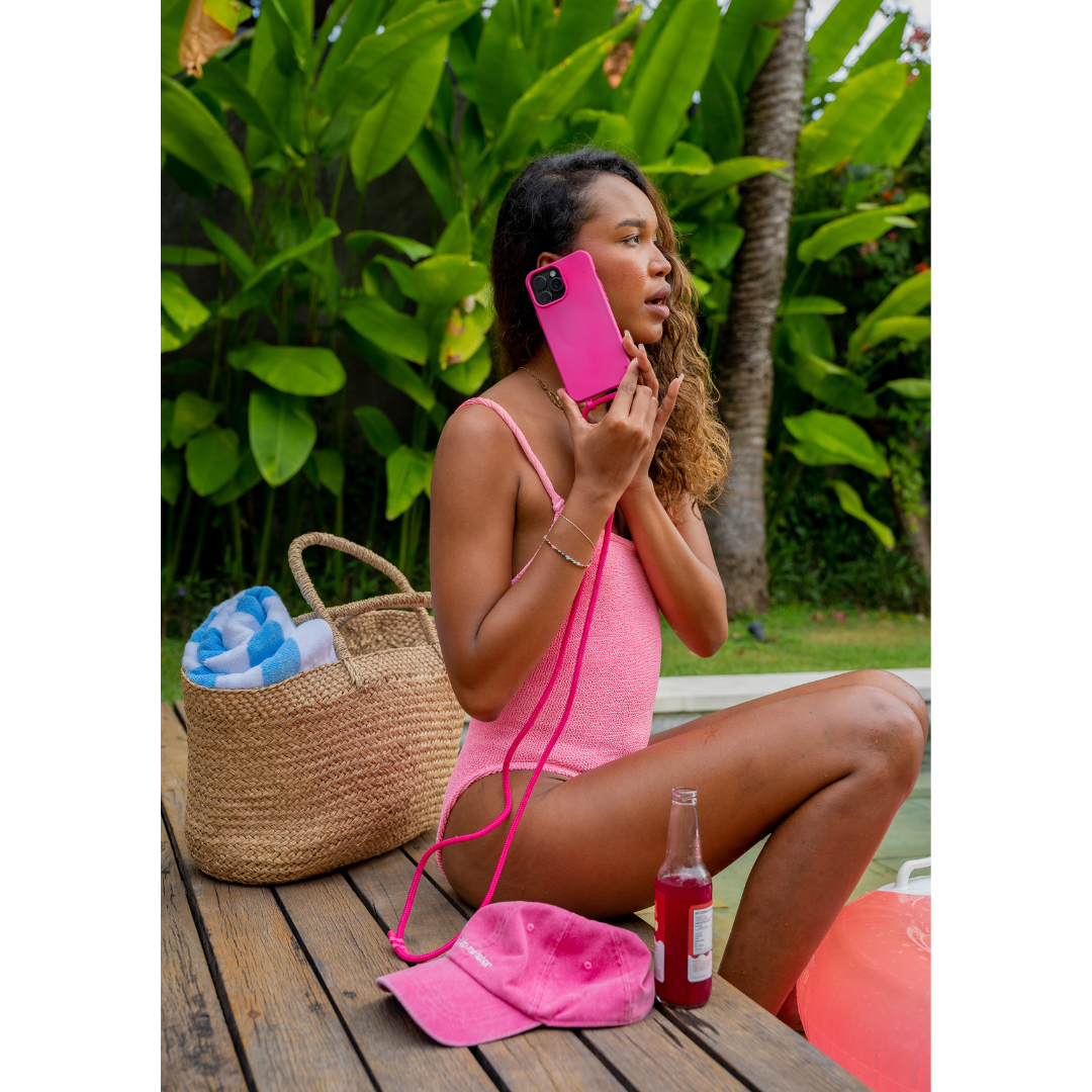 iPhone 12 and 12 Pro HOT PINK CASE + CORD