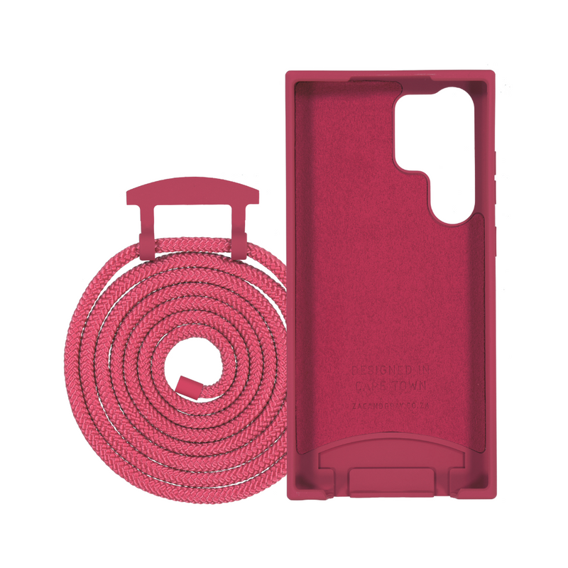 Samsung S24 Ultra RASPBERRY RED CASE + RASPBERRY RED CORD