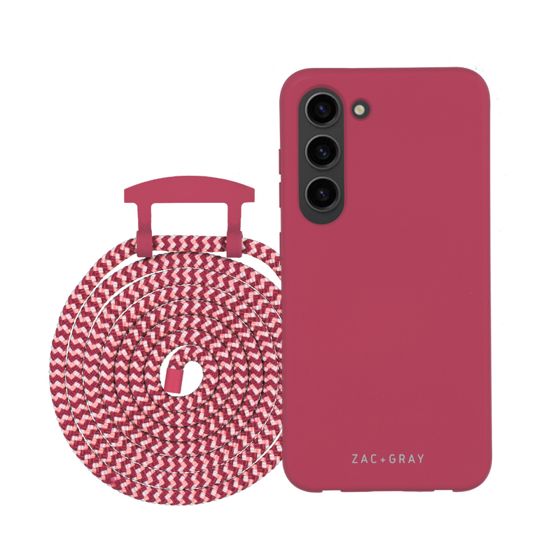 Samsung S23 RASPBERRY RED CASE + POMEGRANATE CORD