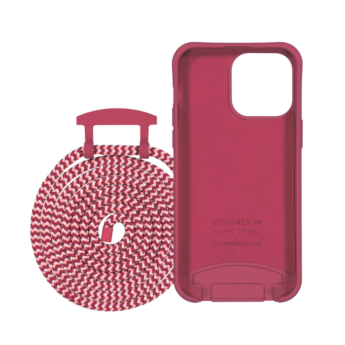 iPhone 13 RASPBERRY RED CASE + POMEGRANATE CORD