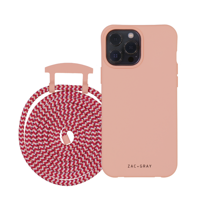 iPhone 6S+/7+/8+ SUNSET CORAL CASE + POMEGRANATE CORD