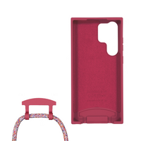 Samsung S23 Ultra RASPBERRY RED CASE + RAINBOW RED CORD