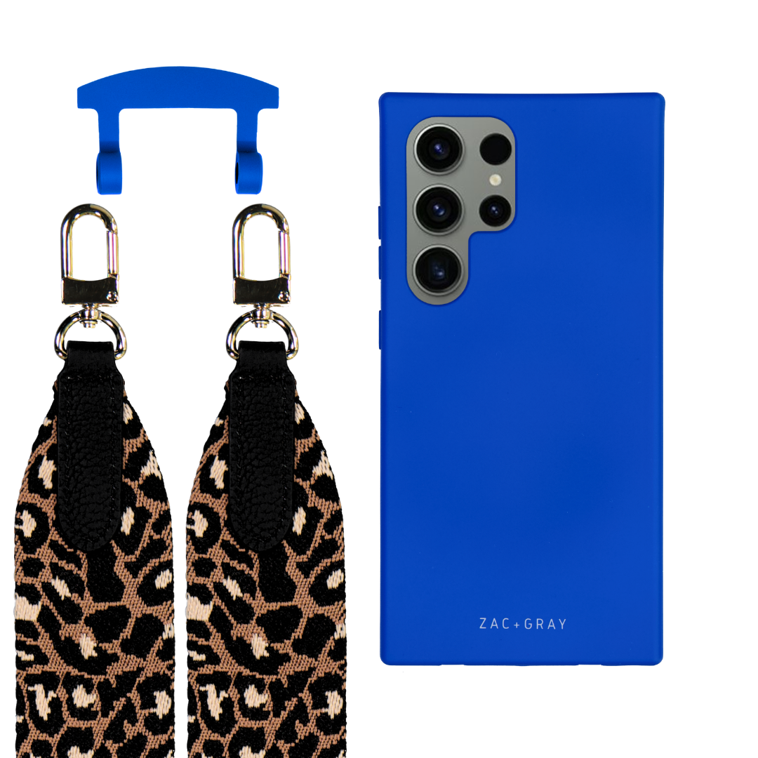 Samsung S25 Ultra COBALT BLUE CASE + PATTERNED STRAP