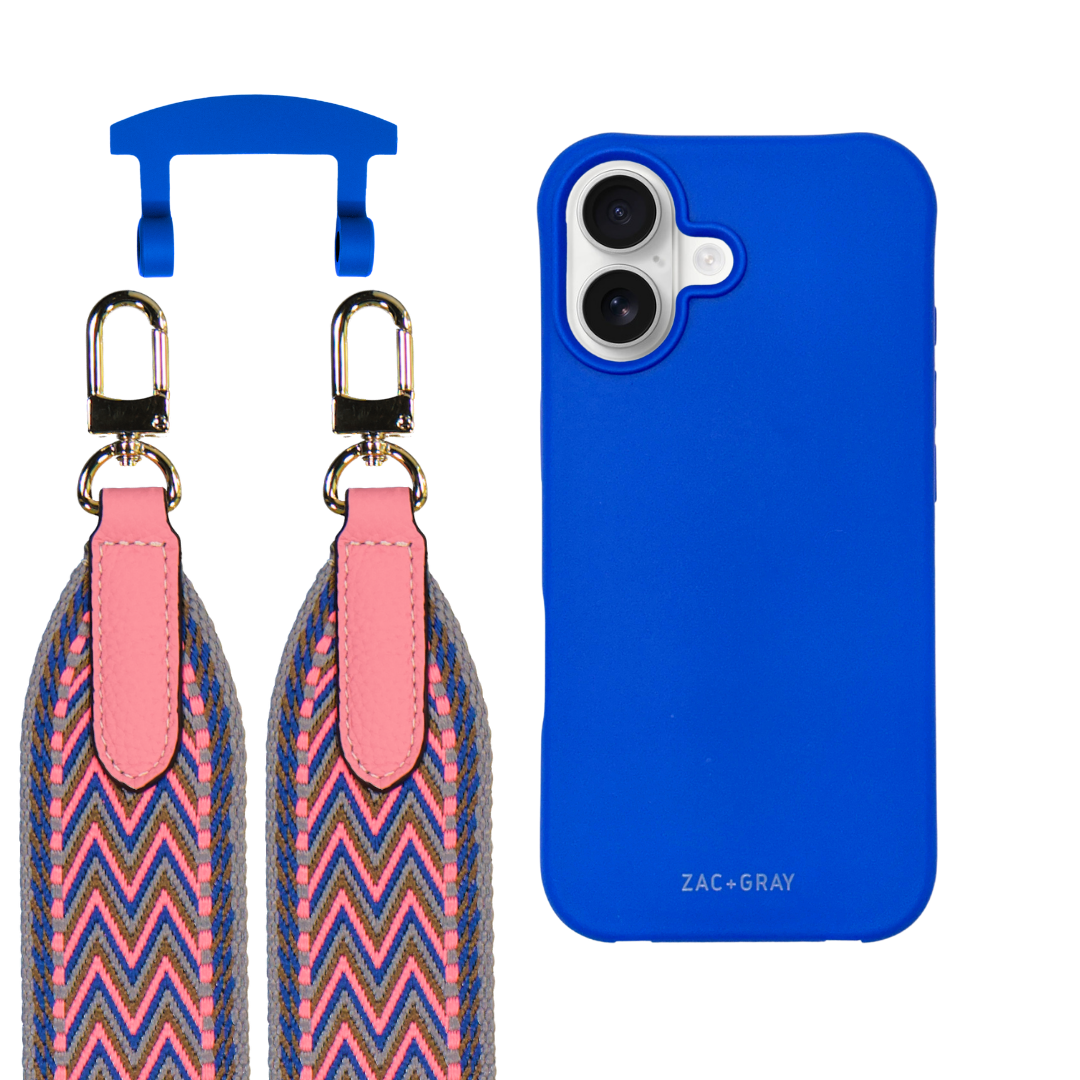 iPhone 17 COBALT BLUE CASE + PATTERNED STRAP
