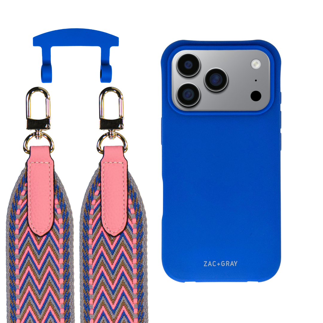 iPhone 17 Pro COBALT BLUE CASE + PATTERNED STRAP