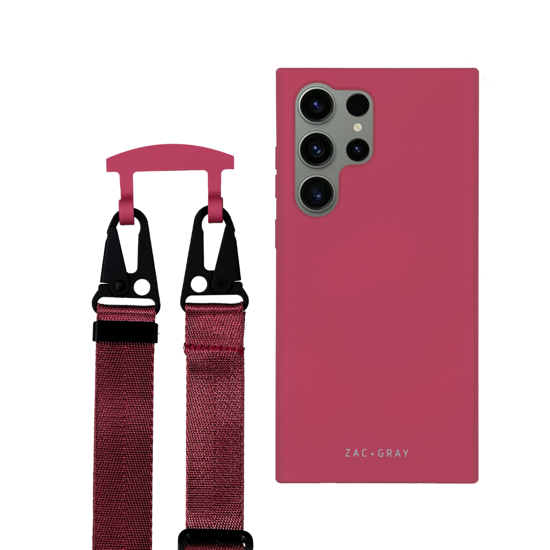 Samsung S24 Ultra RASPBERRY RED CASE + RASPBERRY RED STRAP