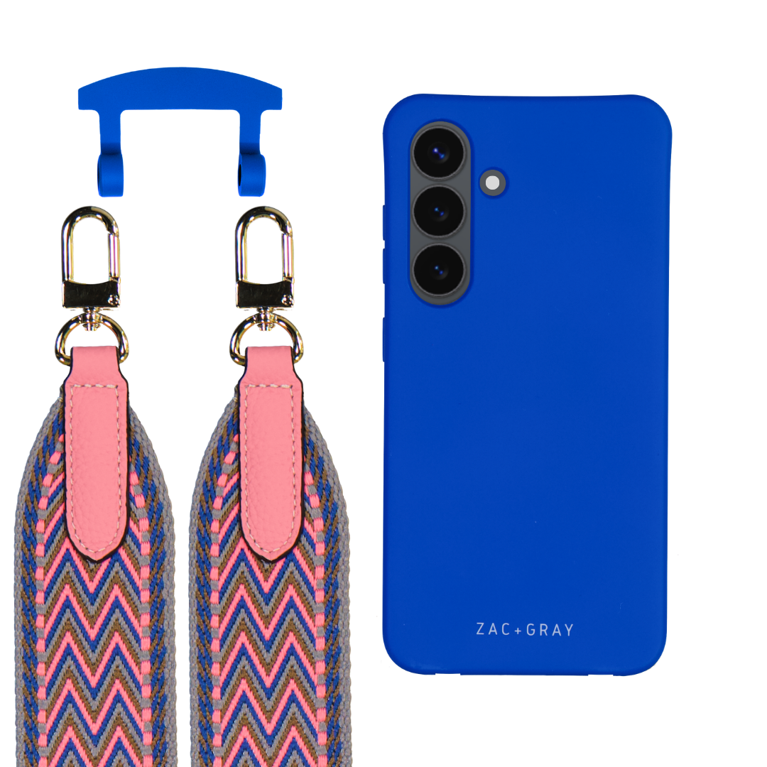 Samsung S24 Plus COBALT BLUE CASE + PATTERNED STRAP