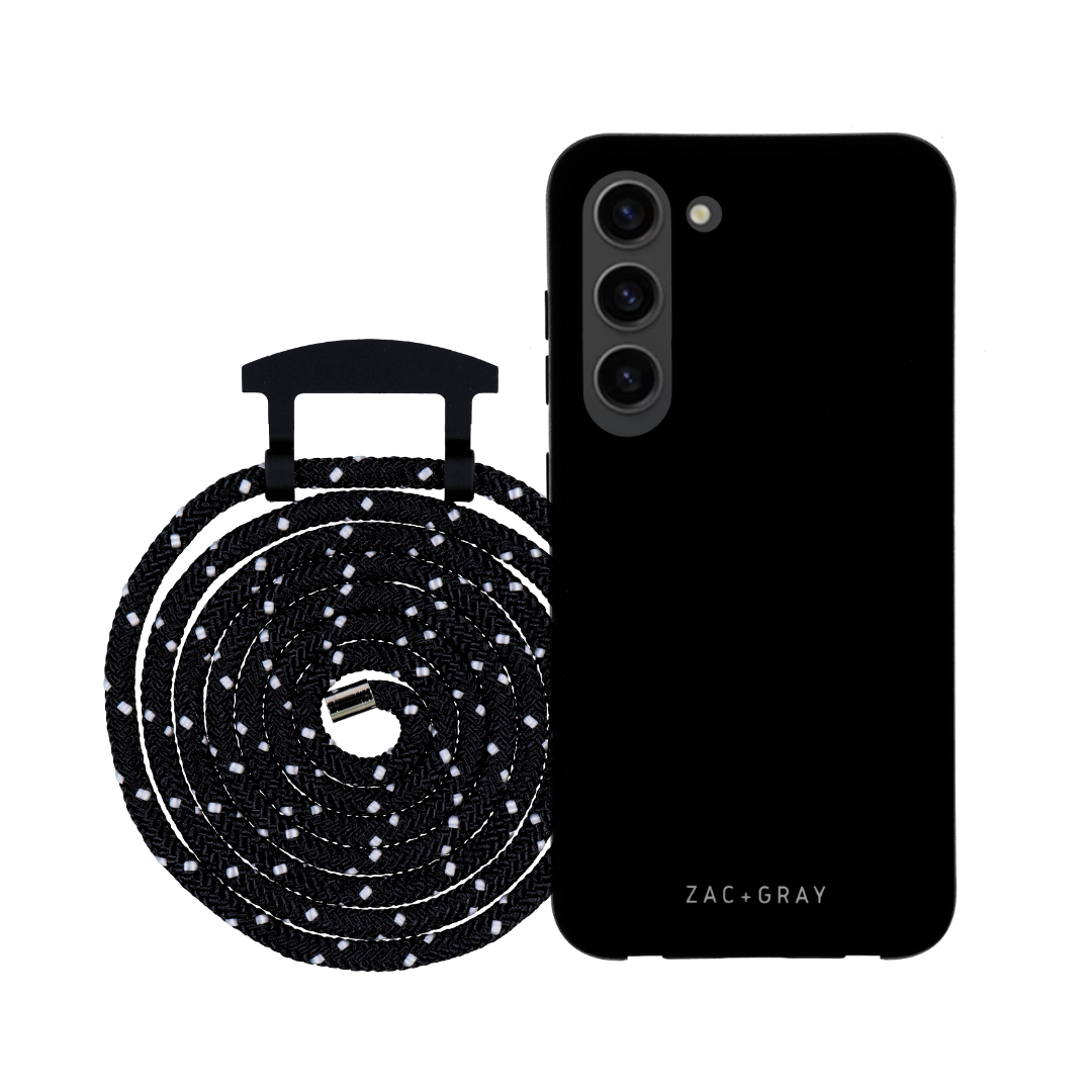 Samsung S24 MIDNIGHT BLACK CASE + MIDNIGHT SKY CORD