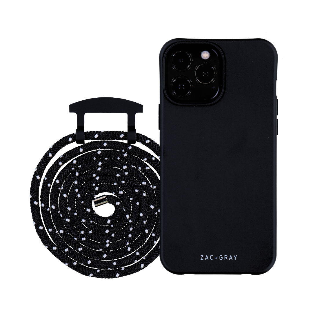 iPhone 6/6S/7/8/SE (2020 & 2022) MIDNIGHT BLACK CASE + MIDNIGHT SKY CORD