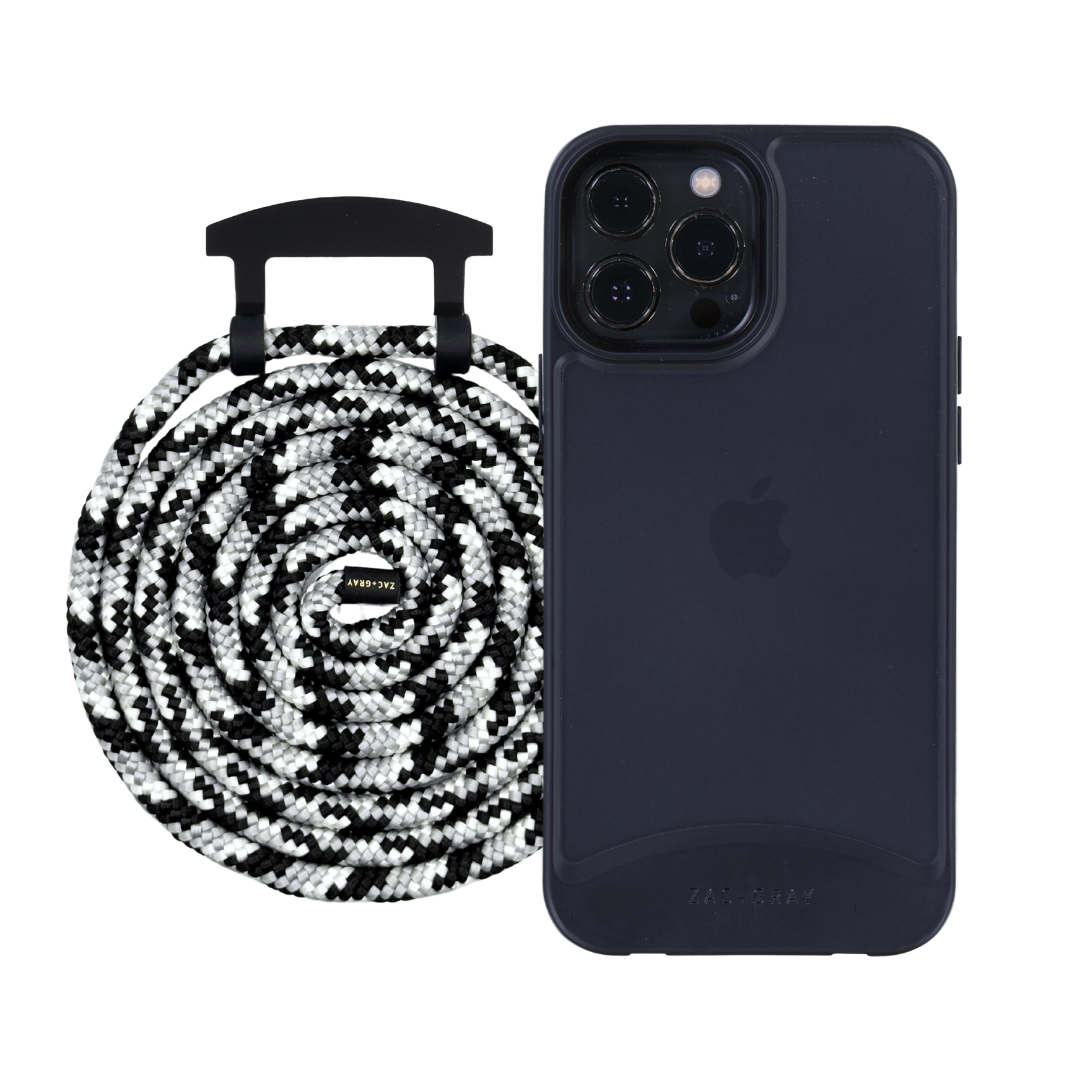 iPhone 13 Pro FROSTED MIDNIGHT BLACK CASE + CORD