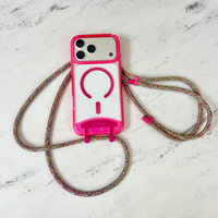HOT PINK TRANSPARENT CASE WITH CORD - MAGSAFE