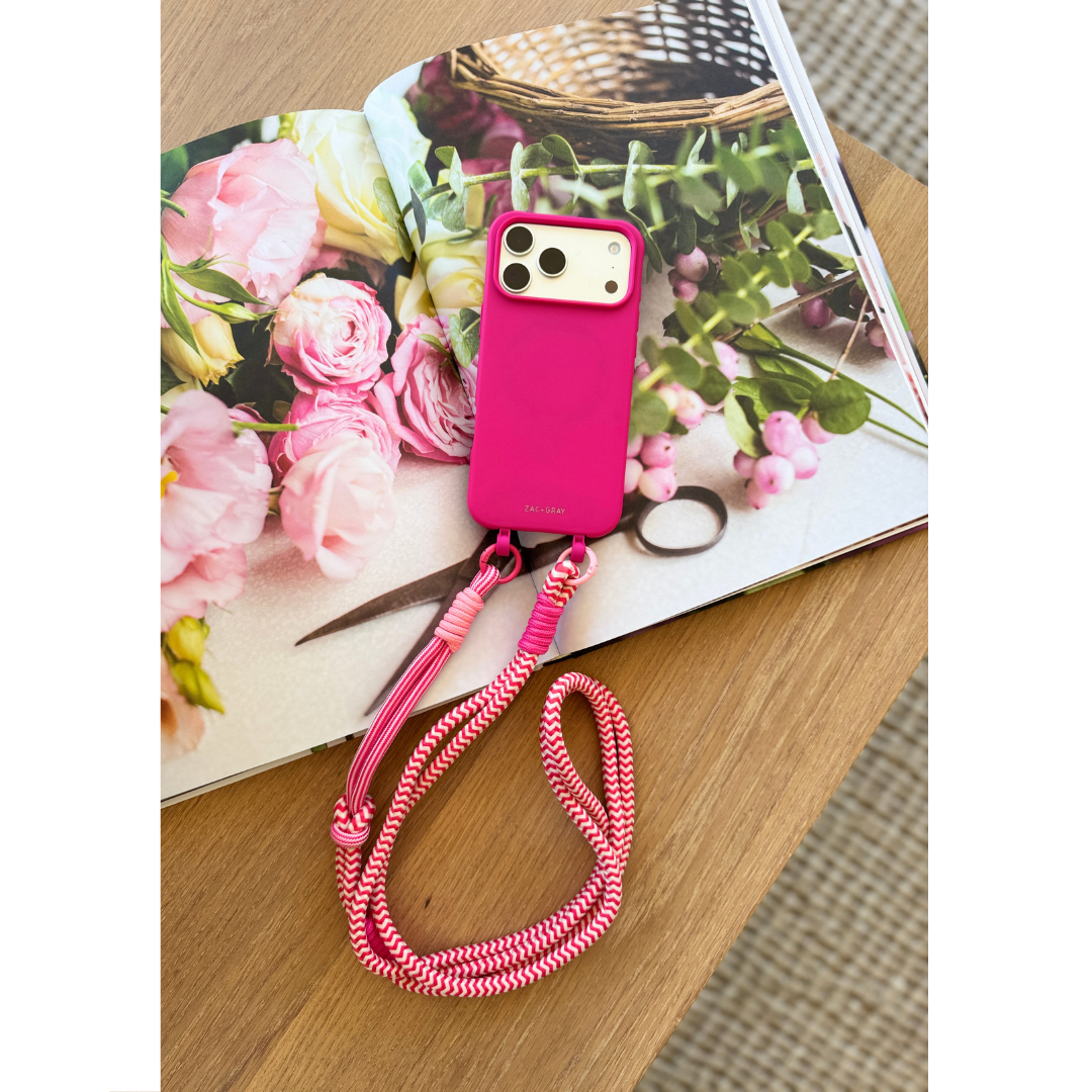 iPhone 17 Pro HOT PINK CASE + KNOTTED CORD