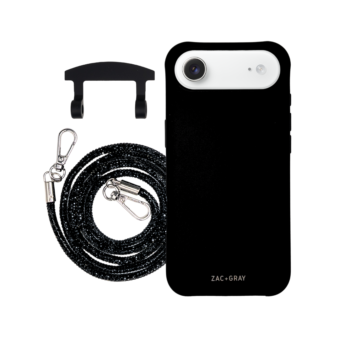 iPhone 17 Air MIDNIGHT BLACK CASE + CRYSTAL CORD