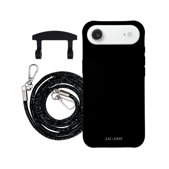 iPhone 17 Air MIDNIGHT BLACK CASE + CRYSTAL CORD