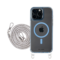 iPhone 15 SKY BLUE TRANSPARENT CASE + CRYSTAL CORD