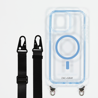 SKY BLUE TRANSPARENT CASE WITH STRAP - MAGSAFE