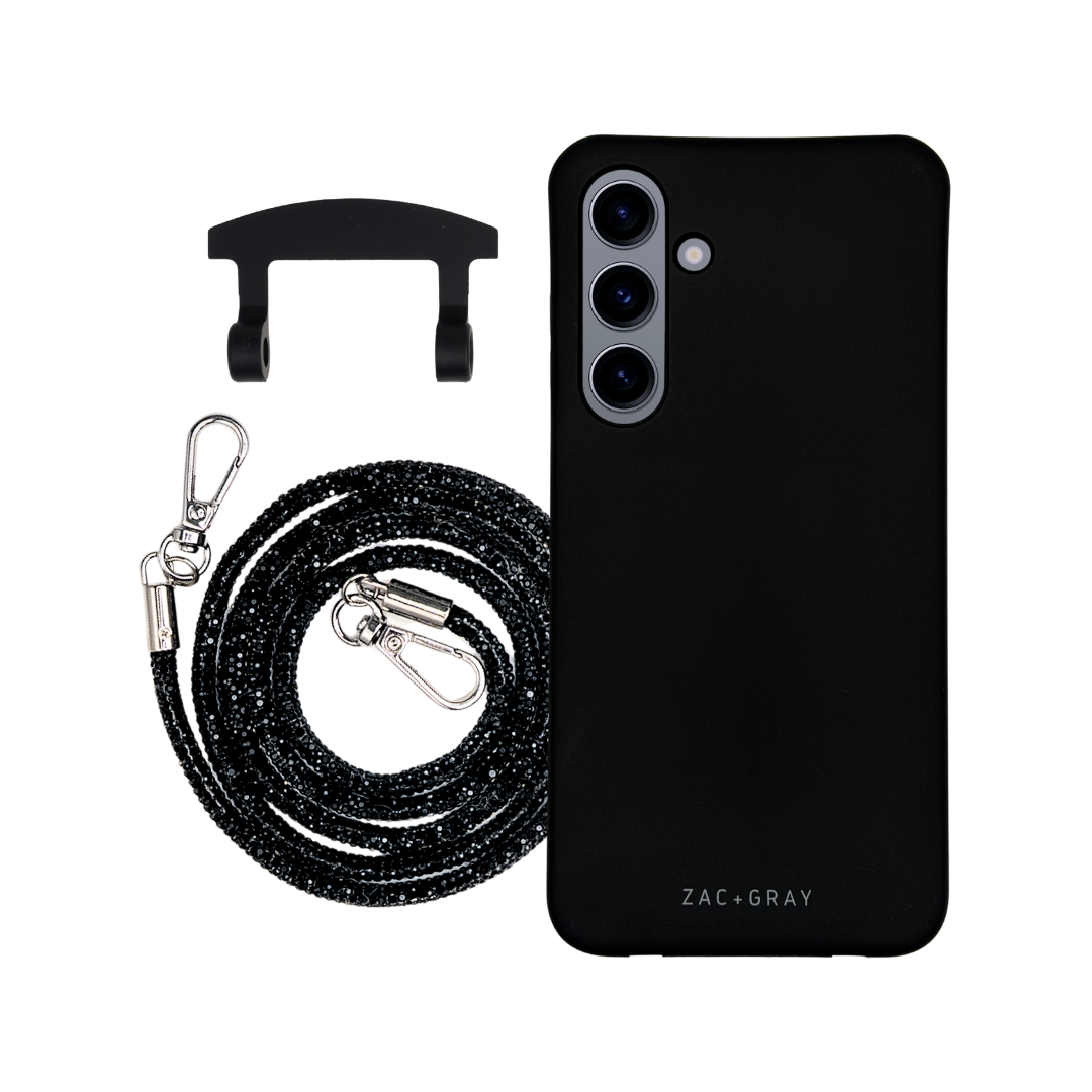 Samsung S24 MIDNIGHT BLACK CASE + CRYSTAL CORD