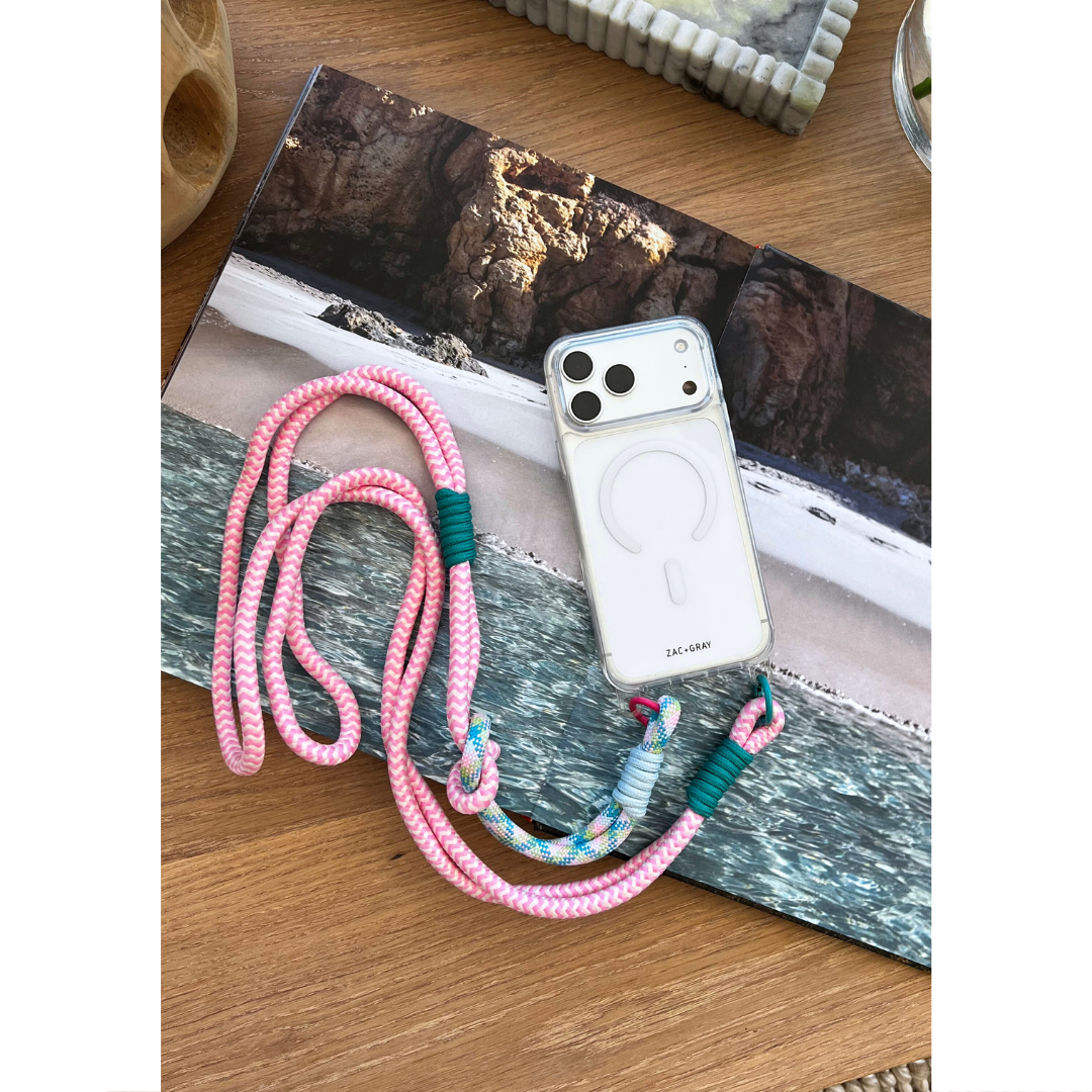 iPhone 17 CRYSTAL CLEAR TRANSPARENT CASE + KNOTTED CORD