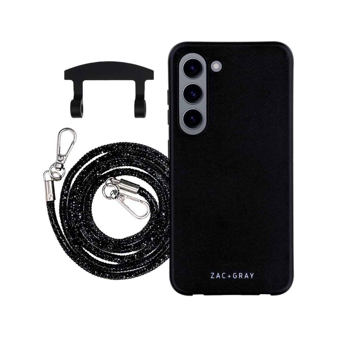 Samsung S23 MIDNIGHT BLACK CASE + CRYSTAL CORD