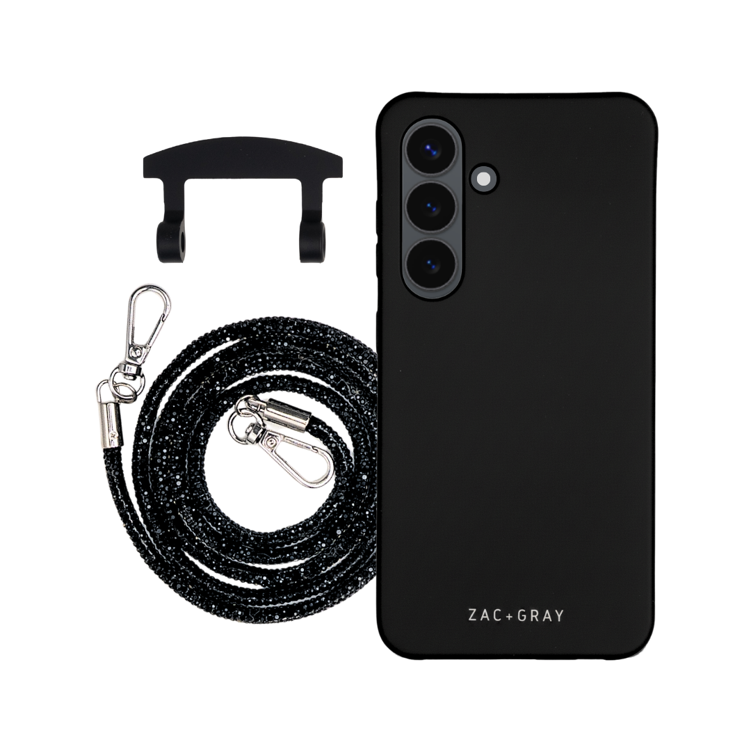 Samsung S23 Plus MIDNIGHT BLACK CASE + CRYSTAL CORD