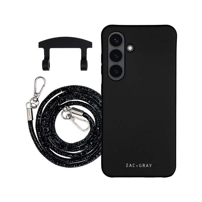 Samsung S26 MIDNIGHT BLACK CASE + CRYSTAL CORD
