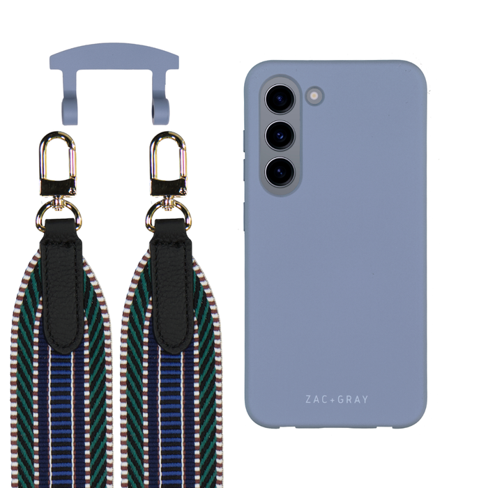 Samsung S23 BLUE FOG CASE + PATTERNED STRAP