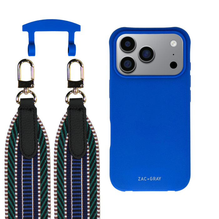 iPhone 17 Pro COBALT BLUE CASE + PATTERNED STRAP