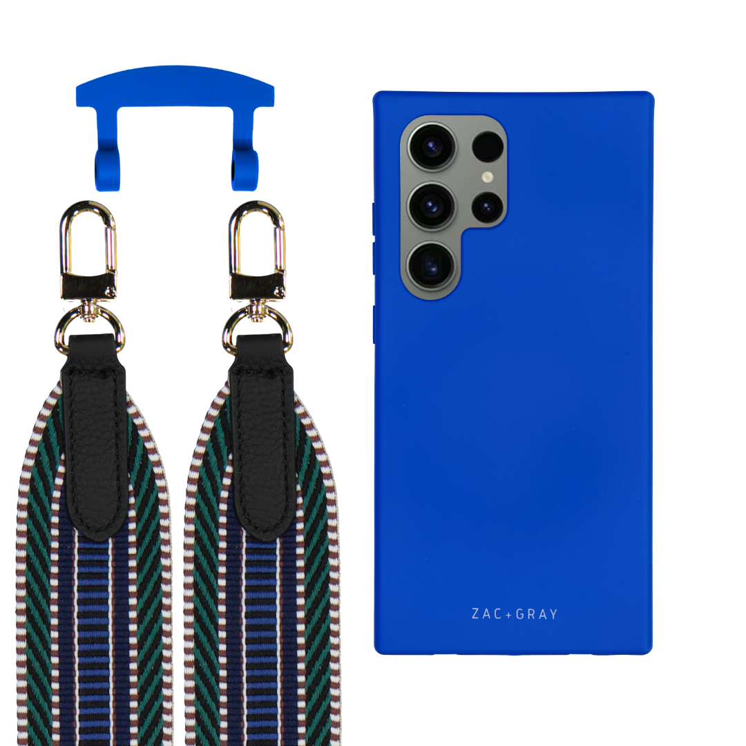 Samsung S25 Ultra COBALT BLUE CASE + PATTERNED STRAP