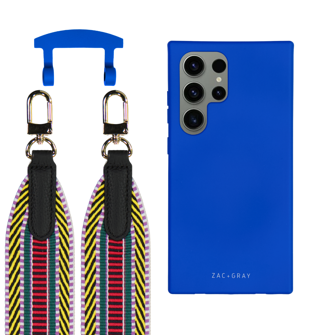 Samsung S25 Ultra COBALT BLUE CASE + PATTERNED STRAP