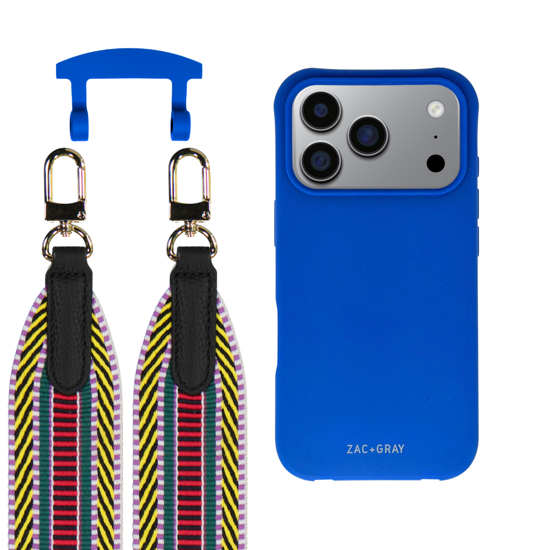 iPhone 17 Pro COBALT BLUE CASE + PATTERNED STRAP