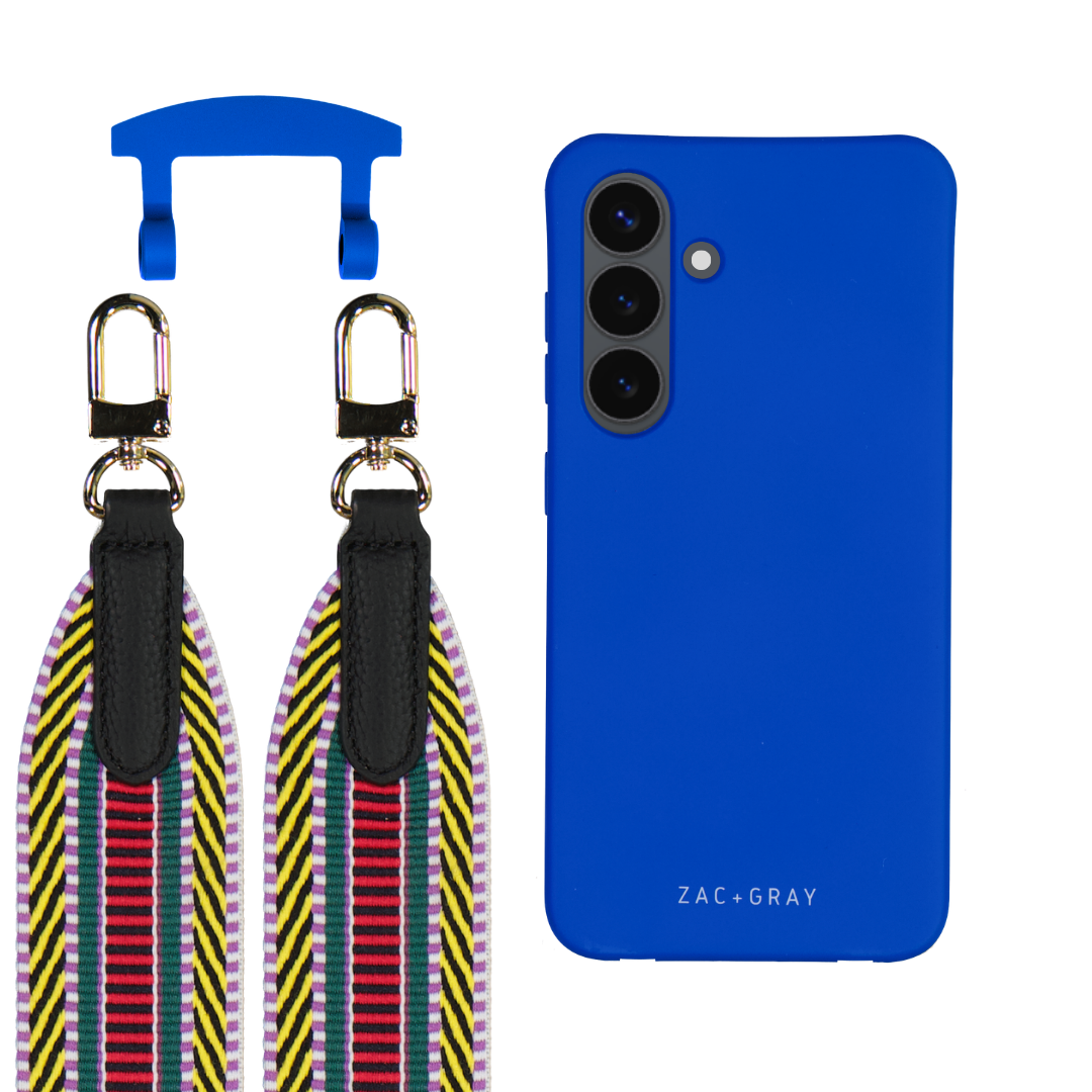 Samsung S24 Plus COBALT BLUE CASE + PATTERNED STRAP