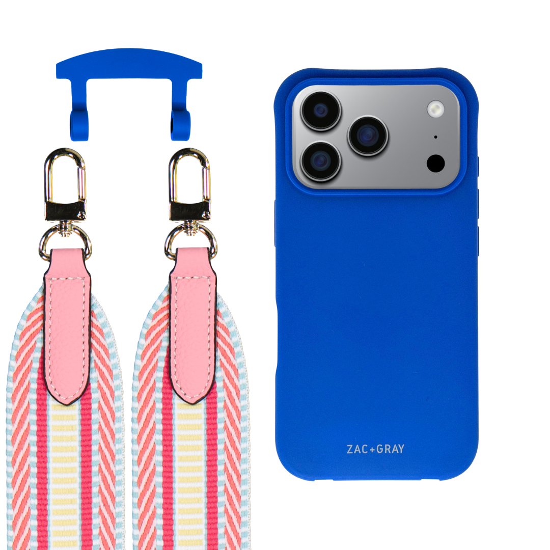 iPhone 17 Pro COBALT BLUE CASE + PATTERNED STRAP