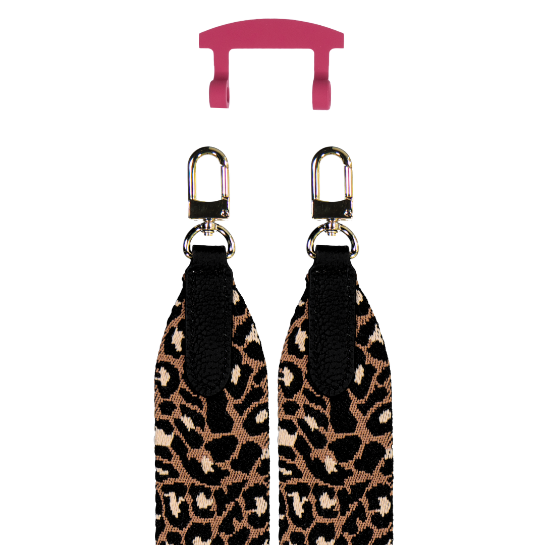 PATTERNED STRAP + RASPBERRY RED HOOK