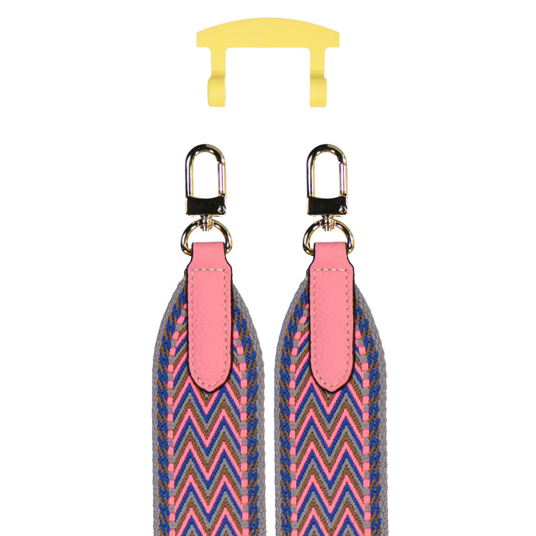 PATTERNED STRAP + SUNSHINE YELLOW HOOK