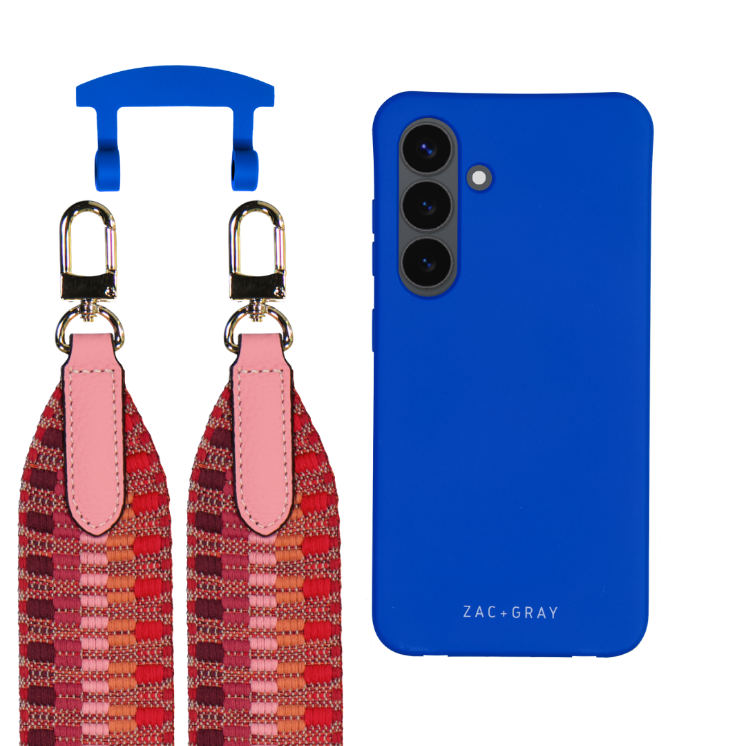 Samsung S24 Plus COBALT BLUE CASE + PATTERNED STRAP