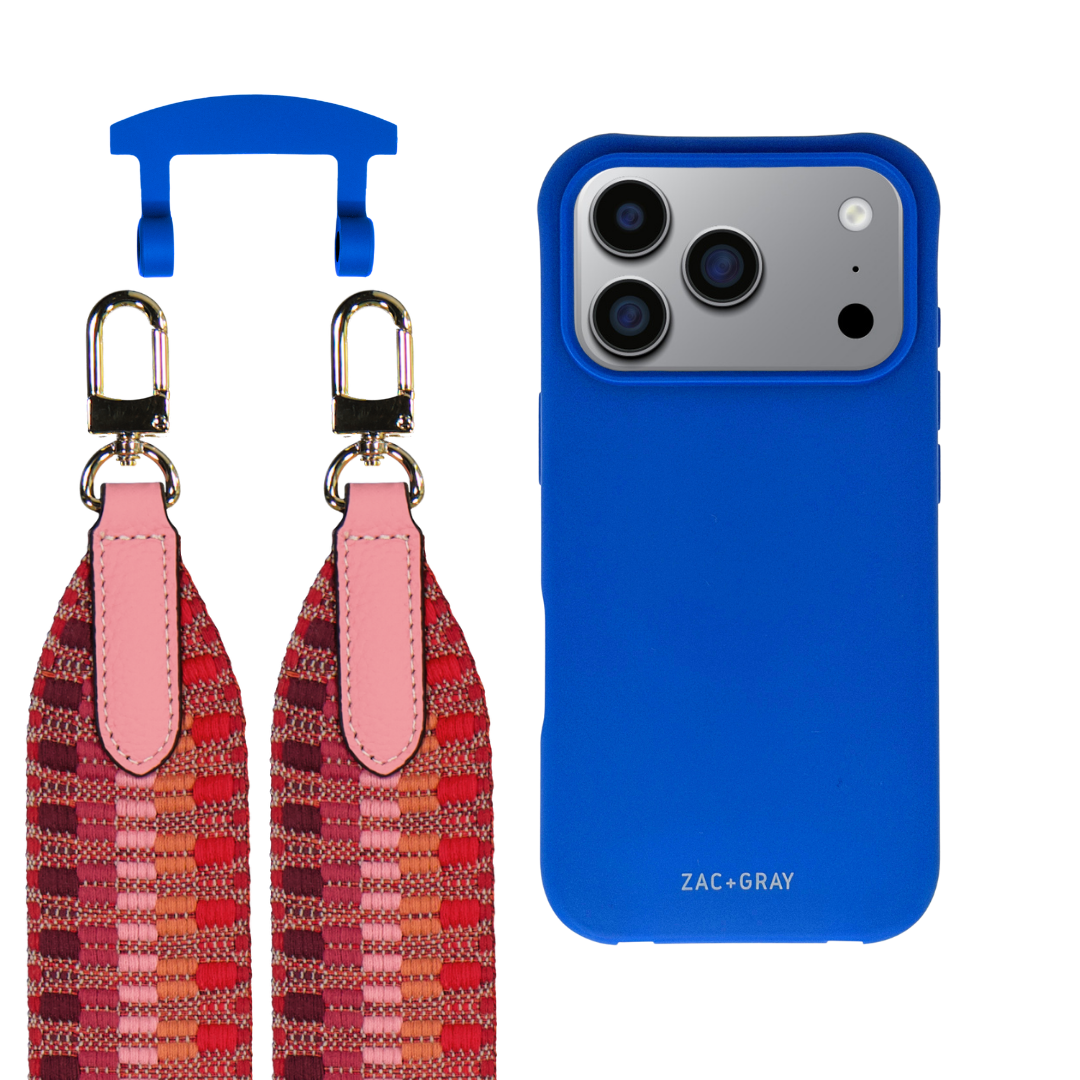 iPhone 17 Pro COBALT BLUE CASE + PATTERNED STRAP