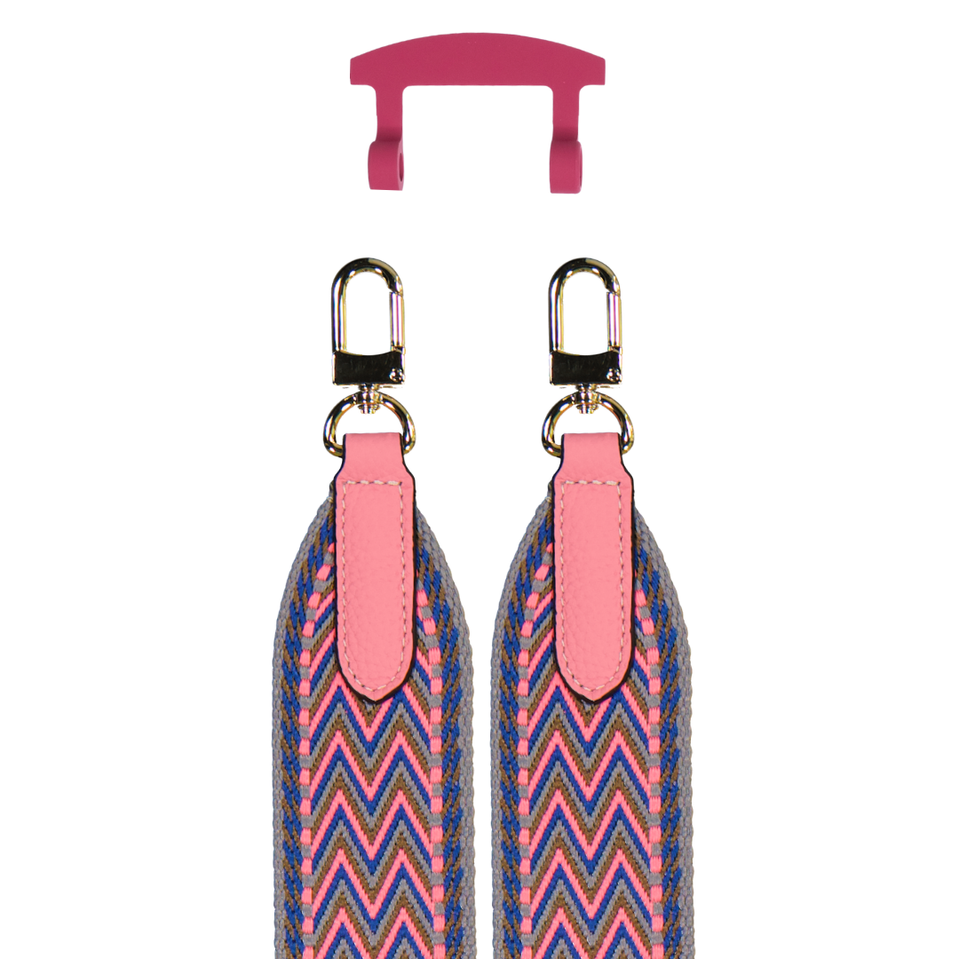 PATTERNED STRAP + RASPBERRY RED HOOK