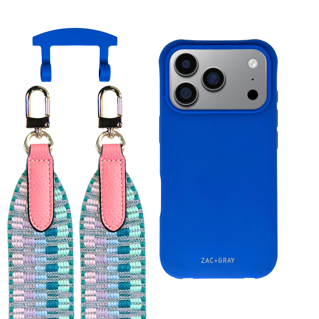 iPhone 17 Pro COBALT BLUE CASE + PATTERNED STRAP