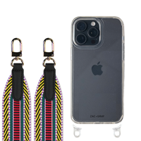 iPhone 16 Pro CRYSTAL CLEAR TRANSPARENT CASE + PATTERNED STRAP