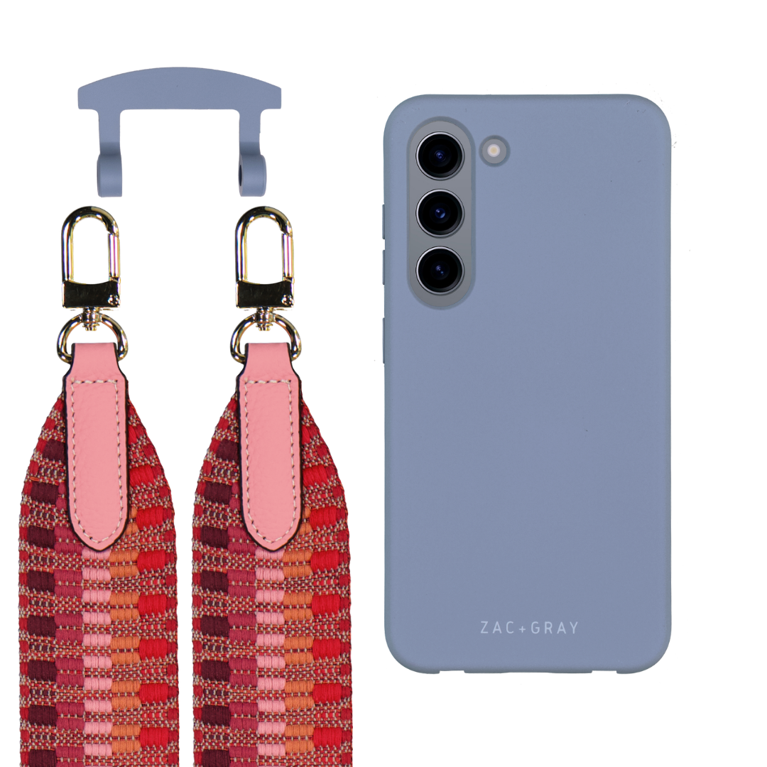 Samsung S23 BLUE FOG CASE + PATTERNED STRAP