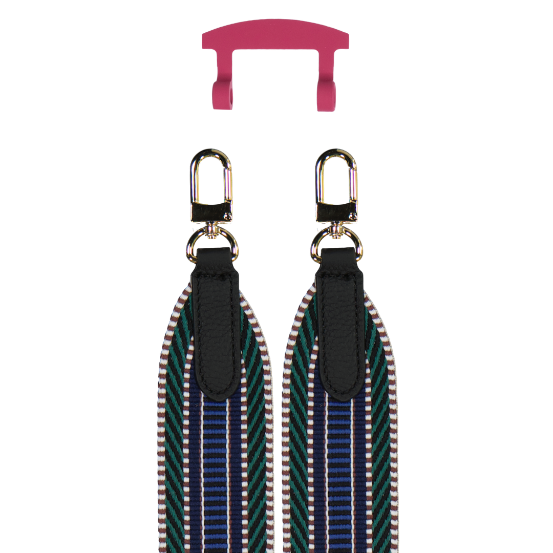 PATTERNED STRAP + RASPBERRY RED HOOK
