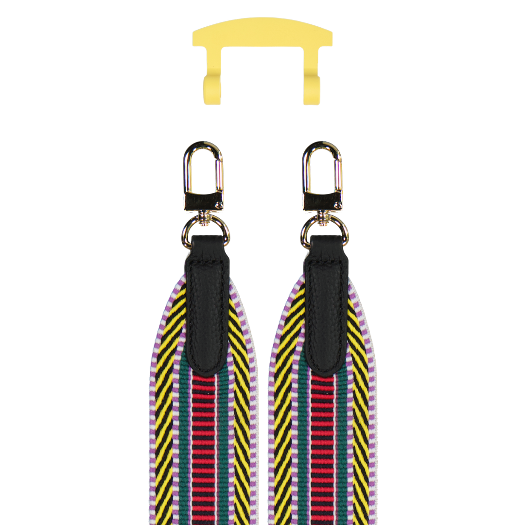 PATTERNED STRAP + SUNSHINE YELLOW HOOK