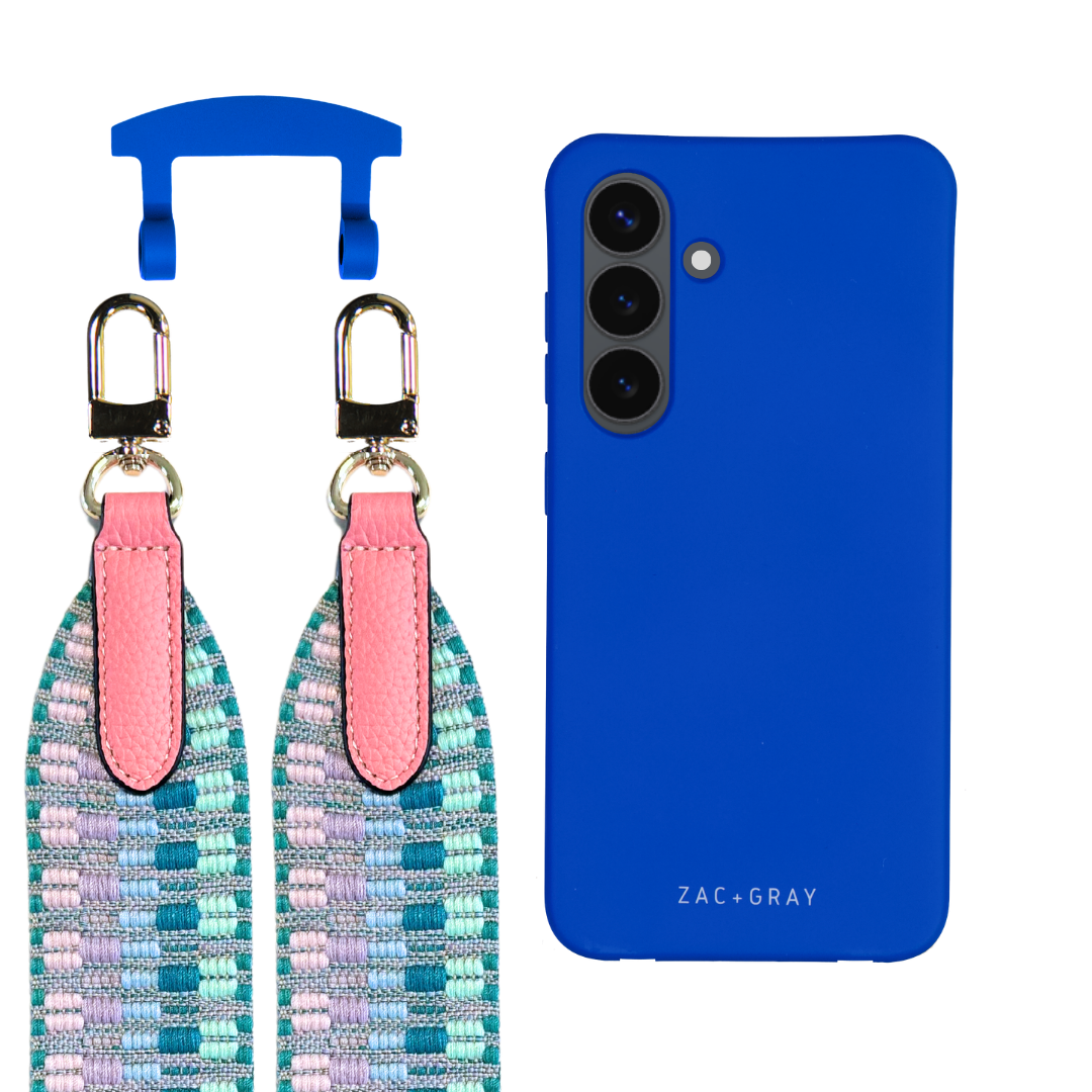 Samsung S24 Plus COBALT BLUE CASE + PATTERNED STRAP