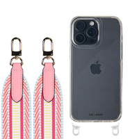 iPhone 16 Pro CRYSTAL CLEAR TRANSPARENT CASE + PATTERNED STRAP
