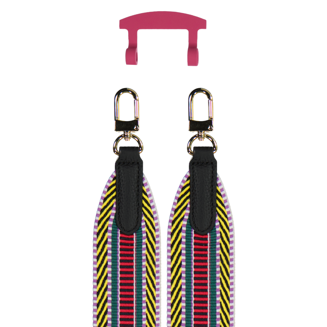 PATTERNED STRAP + RASPBERRY RED HOOK