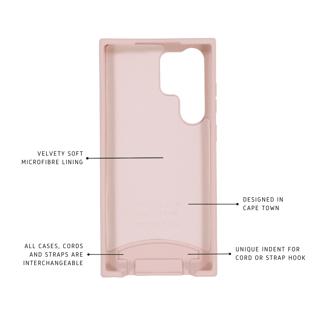 Samsung S23 Ultra ROSÉ PINK CASE + RAINBOW CORD