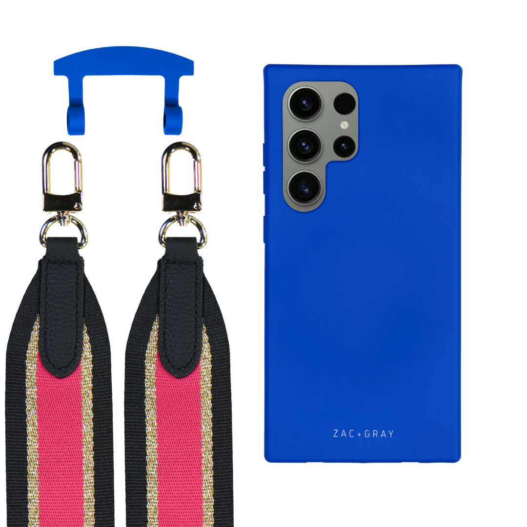 Samsung S25 Ultra COBALT BLUE CASE + PATTERNED STRAP
