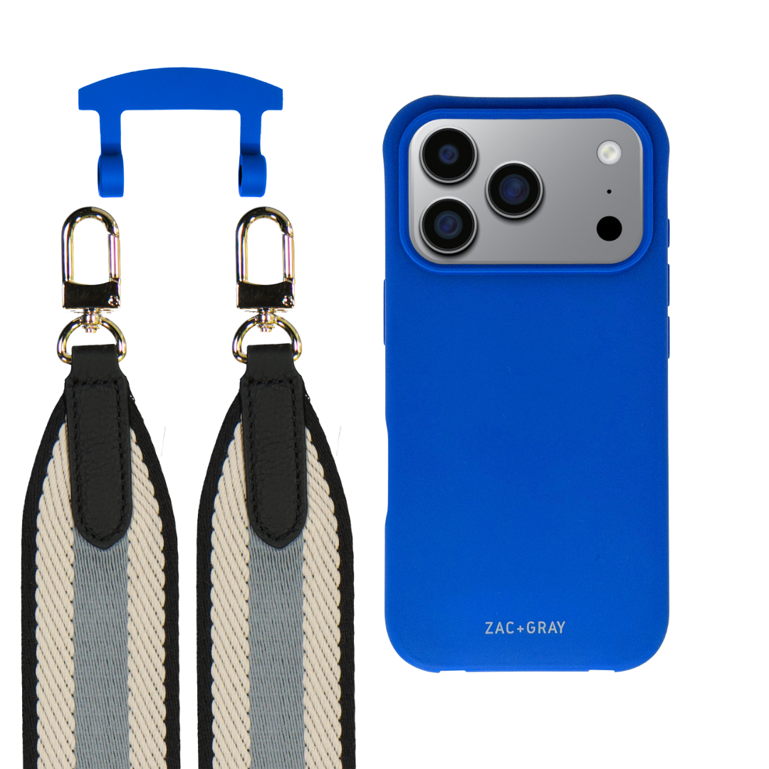 iPhone 17 Pro COBALT BLUE CASE + PATTERNED STRAP