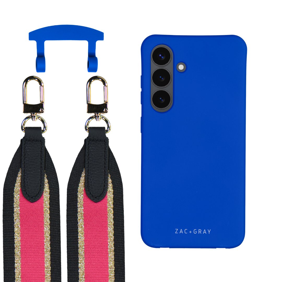 Samsung S24 Plus COBALT BLUE CASE + PATTERNED STRAP