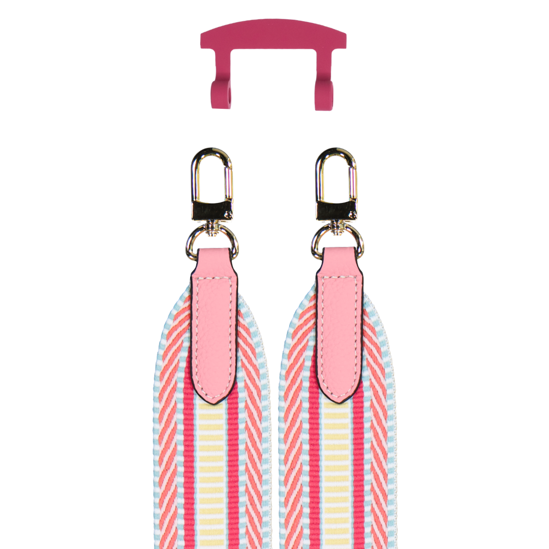 PATTERNED STRAP + RASPBERRY RED HOOK